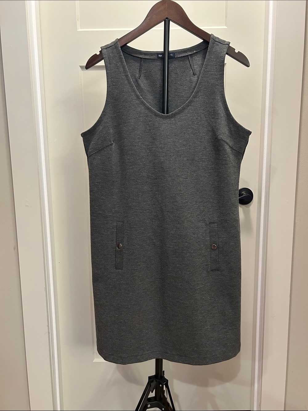GAP Charcoal Gray Sleeveless V-Neck Mini Dress